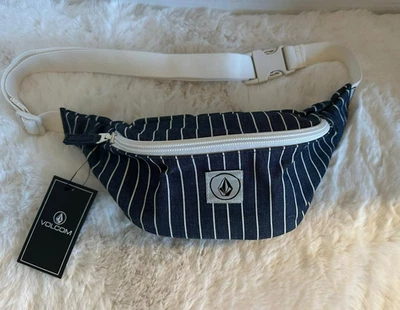 VOLCOM Waist Belt Bag Fanny Pack Navy Stripe Take With Me One Size - Image 1 of 4