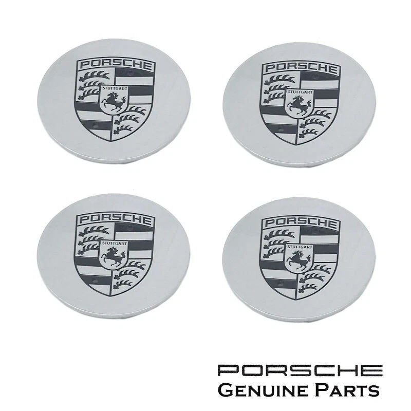 Tapacubos centrales originales Porsche 911 993 996 Boxster 4x negro sobre plata Foto 1 de 1