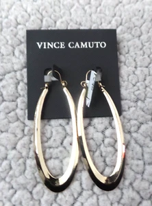 VINCE CAMUTO, EARRINGS, GOLD TONE, HOOP STYLE, BRAND NEW - Picture 1 of 10