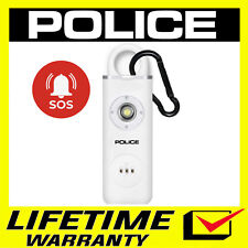 POLICE Personal Safety Alarm Keychain 充電式セキュリティ LED 懐中電灯 ホワイト