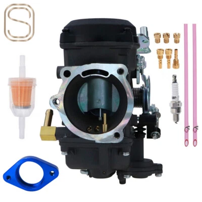 Carburador + bota de admisión azul ajuste CV40mm Harley Sportster 883 1200 1988-2017 Foto 1 de 4