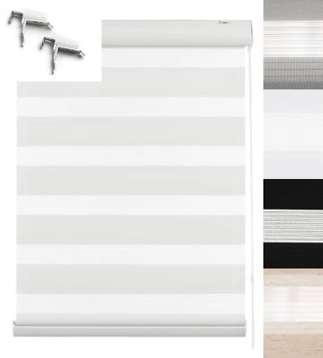 Klemmfix Doppelrollo Duo Rollo mit Blende Fenster Tür Jalousie Seitenzugrollo - Bild 1 von 4