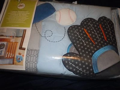 ALL STAR CIRCO CRIB COMFORTER SHEET SET SPORTS 4 PIECES BABY BLUE  NURSERY - Image 1 of 3