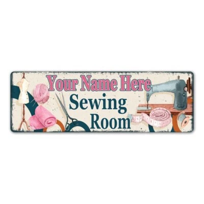 Personalized Sewing Room Sign Craft Decor Vintage Rustic Metal Sign 106180099001 - Image 1 of 4