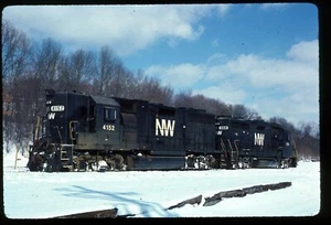 Original Rail Slide - NW Norfolk & Western 4152+ Akron OH 2-8-1985 - Picture 1 of 1