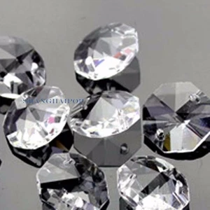 200X Clear Transparent Octagon Crystal Loose Beads Chandelier Lamp Curtain Decor - Picture 1 of 3