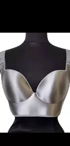 36 C No Underwrite Silver/Gray Sexy , Shiny, Comfortable, Like Shecurve Bra - Picture 1 of 5