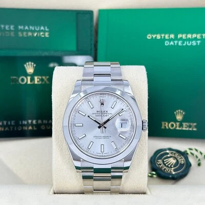 2025 Rolex Datejust 41, Silver Oyster, Unworn Full Set, 126300-0003 - Image 1 of 4