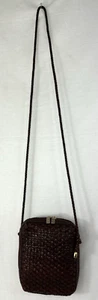 Borsa a mano CEM brasiliana pelle intrecciata corpo incrociato marrone 6 x 8 - Foto 1 di 6