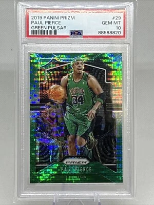 2019-20 Prizm #29 Paul Pierce /25 Green Pulsar Prizm NBA HOF PSA 10 GEM MT - Image 1 of 3