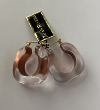 Joan Rivers Square Silhouette Resin Hoop Earrings Bronzetone  Classics NIB