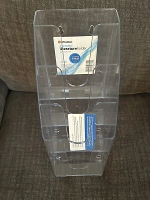 Office Max 4 Tier Leaflet Holder Acrylic Letter Paper Wall Hanging New - Image 1 of 4