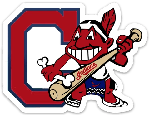 Cleveland Indians Chief Wahoo w/ Classic C Logo Type MLB Die-cut MAGNET Cover