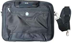 Computer Padded Laptop Briefcase Black Cross-Body Messenger Bag - Picture 1 of 16