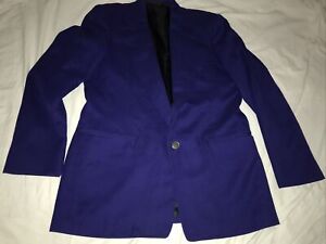 Vtg 60s Sol Frank Uniforms Blazer Purple 100% Wool Mens Size 42XL Missing Button