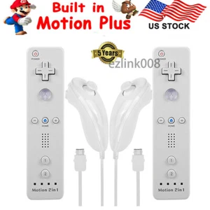 Built in Motion Plus Remote Controller & Nunchuck For Nintendo Wii/Wii U w/ Case - Picture 1 of 163
