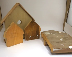 4 caras de casa de pájaros cortadas en casa sin marca para manualidades más una - Imagen 1 de 9