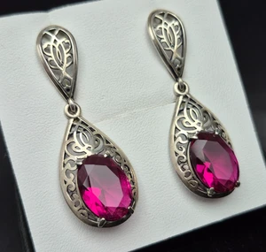 Vintage Silber Damen Ohrringe mit Steinen 925 Vintage Schmuck - Bild 1 von 20
