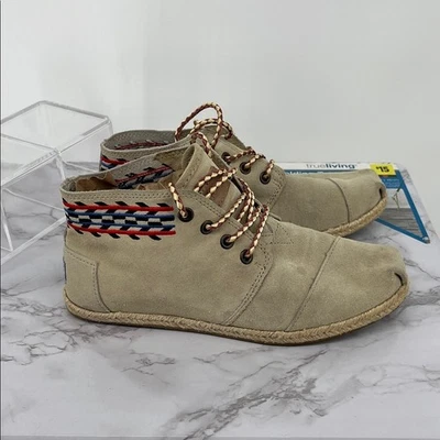 TOMS Sand Alarco Desert Chukka Botas Azteca Botines con Cordones Beige Boho Talla 7 Foto 1 de 4