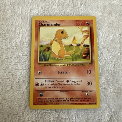 Super Rare Charmander Pokemon Card 1995 46/102 Scratch  - Image 1 of 2