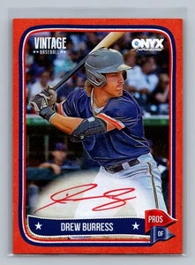 Autógrafos Drew Burress 2024 Onyx Vintage Extendidos #VADRBU Rojo #/25 - Imagen 1 de 2
