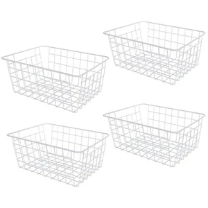4 Pack Deep Freezer Organizer Bins Stackable Wire Basket for Organizing Metal... - Picture 1 of 7