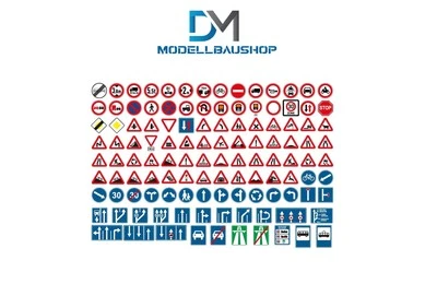 Verkehrszeichen Straßenschilder Landschaft Modelleisenbahn 1:87 Spur H0 - Bild 1 von 2
