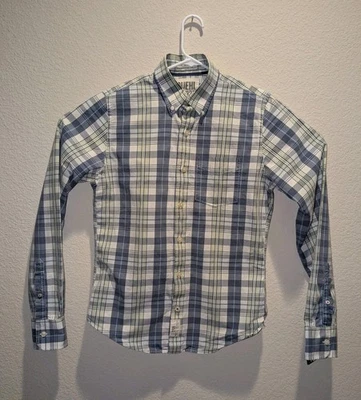 Camisa De Colección Y2K Ruehl 925 Para Hombres Azul Verde Cuadros LS Reparada Abotonada - M Foto 1 de 4
