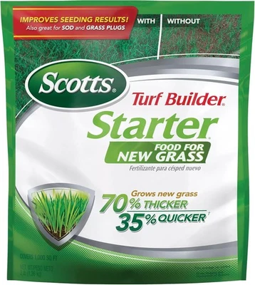 Comida de inicio Scotts Turf Builder para hierba nueva 3 libras. Foto 1 de 4
