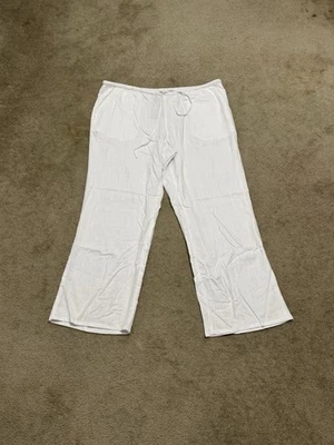 Calça H&M dividida branca perna larga cordão casual tamanho XXL C99 - Imagem 1 de 4
