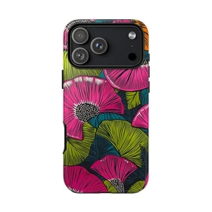 Phone Ink Case for iPhone / Galaxy / Pixel – Vibrant Pink Green Abstract Pattern - Picture 1 of 257