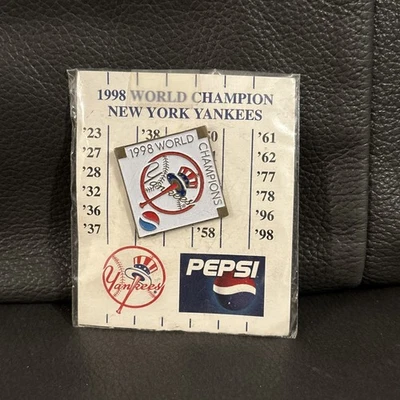 1998 Pepsi New York Yankees World Champion Pin Sealed - Image 1 of 2