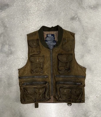 Vintage Ralph Lauren Waxed Cloth Fly Fishing Vest Rare M 90s - Image 1 of 4