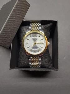 Deblve Men's Luxury Silver And Gold Watch  With 9 Inch Band  - Picture 1 of 5