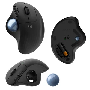 Logitech Ergo M575 Trackball - Comfort Thumb Control Programmable Buttons Black - Picture 1 of 10