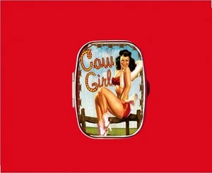 COWGIRL PIN UP GIRL COUNTRY METAL PILL MINT BOX CASE - Picture 1 of 2