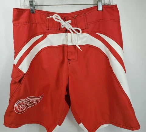 Calhoun Detroit Red Wings Swim Trunks Shorts Men's Medium NHL Embroidered Cover