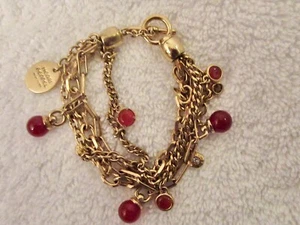 Henri Bendel Multi-Chain Bracelet Charms Signed Vintage 4 Link Strands Superb! - Picture 1 of 18