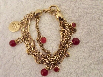 Henri Bendel Pulsera Multi-Cadena Dijes Firmado De Colección 4 Hilos de Eslabones ¡Excelente! Foto 1 de 4