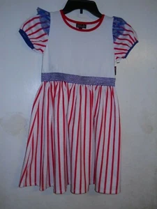 JoJo's Closet Americana Baseball Dress Size M 7/8 Stars & Stripes Siwa (B78) - Picture 1 of 5