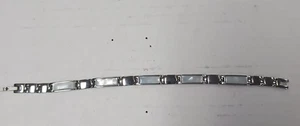 Stainless Steel ?Abalone? MOP? Inlay Rectangle Link Toggle Bracelet - Picture 1 of 7
