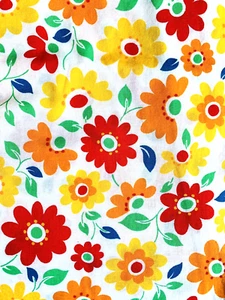 Hippie Daisy Flower Retro Fabric Material 3 Pieces Total of 4 Yards Cotton? - Picture 1 of 7