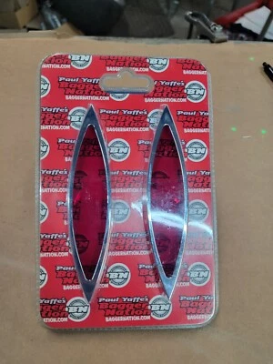 Paul Yaffe Originales Luces Ojo de Serpiente LED Cromo Rojo Motocicleta o HotRod Etc Foto 1 de 4