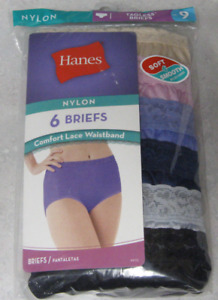 Women's Size 9 HANES Briefs 6 Pair Panties   NEW