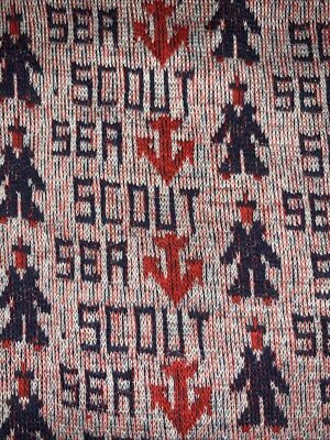 SEA SCOUT FABRIC - Vintage - 33" X 30" (doubled)  vintage knit tube - Image 1 of 3