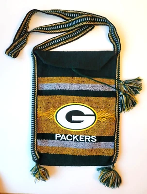 NFL GREEN BAY PACKERS Cartera Tejida Para Mujer Bandolera Cierre de Corbata Fútbol Foto 1 de 4