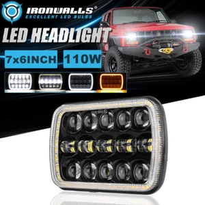 For Jeep Cherokee XJ 1984-2001 / Wrangler YJ 1986-1995 7x6" LED Headlight Hi/Lo - Picture 1 of 12