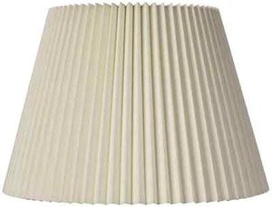 Lamp Shade Ivory Linen Knife Pleat Medium 9" Top x 14.5" Bottom x 10" H (Spider) - Picture 1 of 6