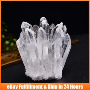 200-300g Natural White Clear Crystal Cluster Quartz Healing Reiki Specimen US - Picture 1 of 21