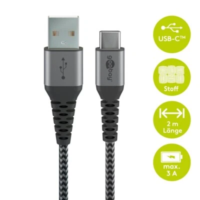 GOOBAY Ladekabel für Samsung Galaxy S24 S25 USB C Schnellladekabel Datenkabel 3000mA